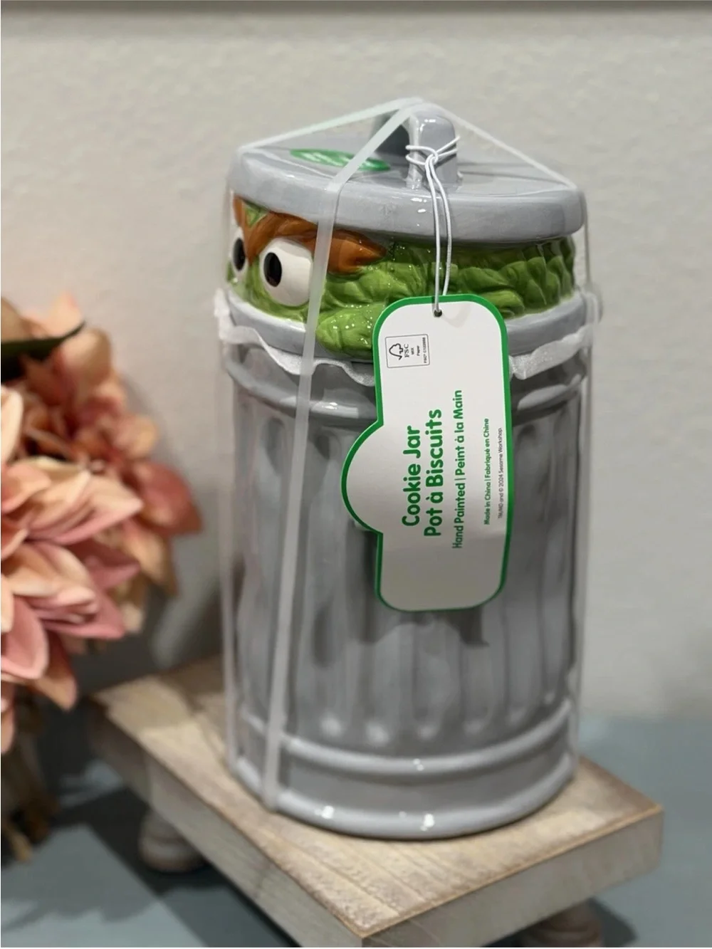 Oscar the Grouch Sesame Street Hand Painted Cookie Jar 11-inch